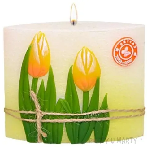 swieca elipsa tulipany dioda led bialo zolta adpal 120 140 mm