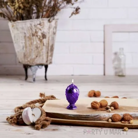 swieca jajo faberge fioletowa candellana