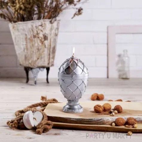 swieca jajo faberge xxl srebrna candellana