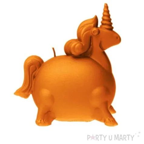 swieca jednorozec pomaranczowy perlowy candellana