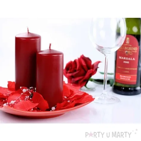 swieca klubowa matowa 120x60 mm bordowa 6 szt