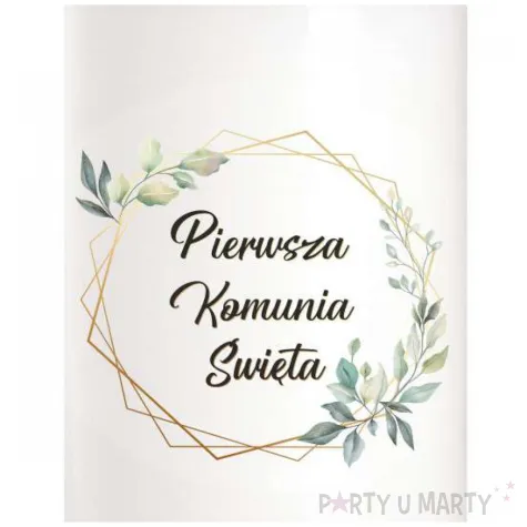 swieca komunia swieta mietowa geometria 12 cm