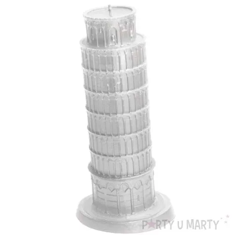 swieca krzywa wieza w pizie srebrna candellana