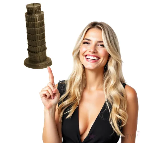 swieca krzywa wieza w pizie zlota candellana 250 mm