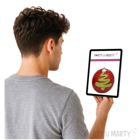 swieca kula choinka magiczna czerwona adpal 80 mm