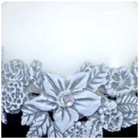 swieca kula mat z kwiatami bialo czarna fi 100mm