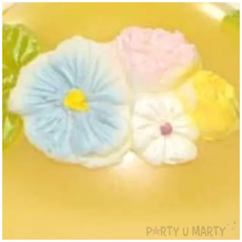 swieca kula mat z kwiatami zolta fi 80mm