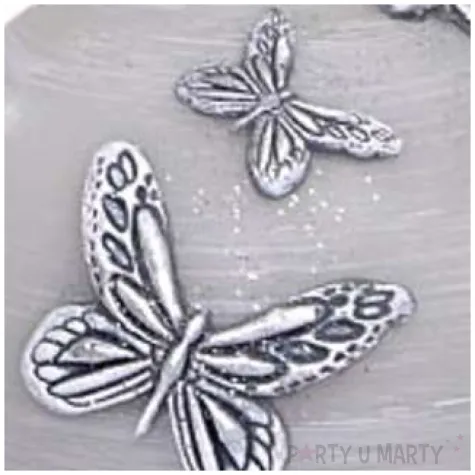 swieca kula mat z motylami szara fi 80mm