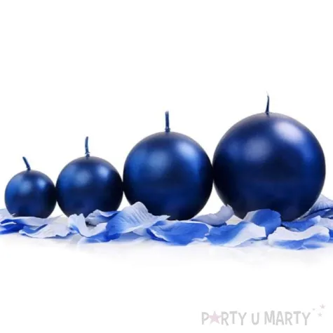 swieca kula metalik granatowy partydeco 80 mm 6 szt