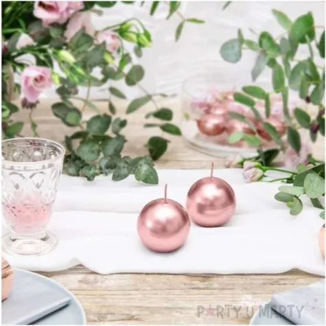 swieca kula metalik rozowa zlota partydeco 60 mm 10 szt