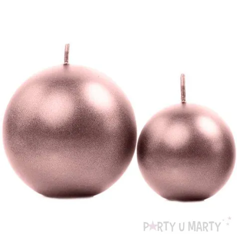 swieca kula metalik rozowa zlota partydeco 80 mm 6 szt