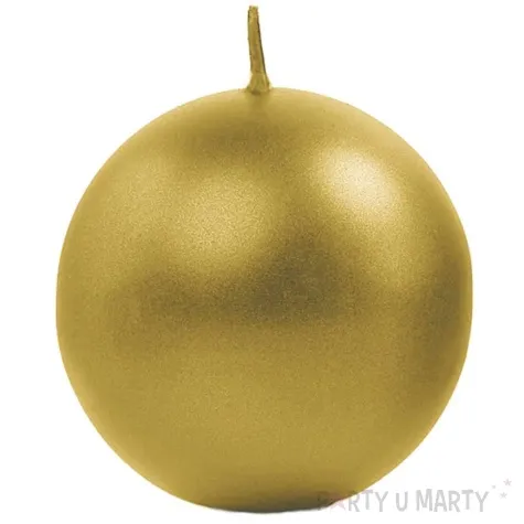 swieca kula metalik zlota partydeco 80 mm 6 szt