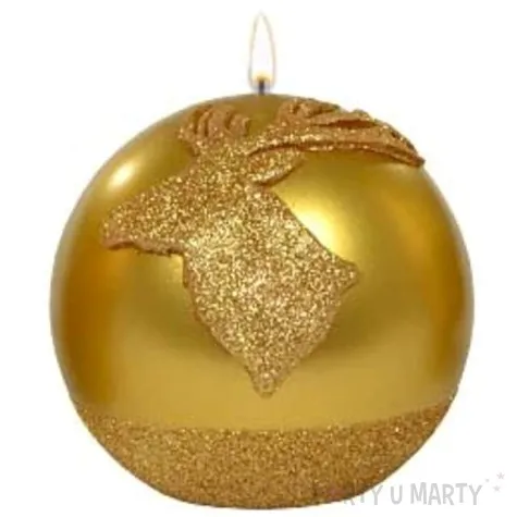 swieca kula renifer zlota adpal 100 mm