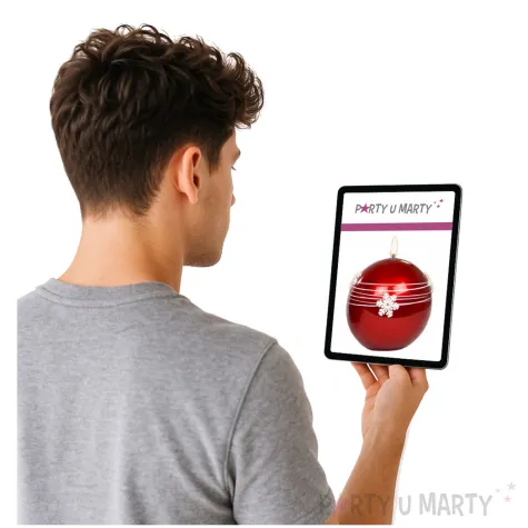 swieca kula sniezynki bordowa adpal 80 mm