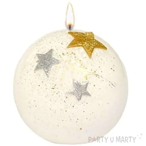 swieca kula trzy gwiazdki biala adpal 80 mm