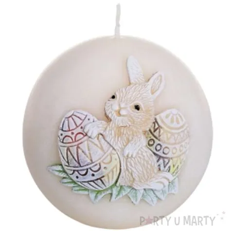 swieca kula z zajaczkiem fi 80 kosc sloniowa bartek candles