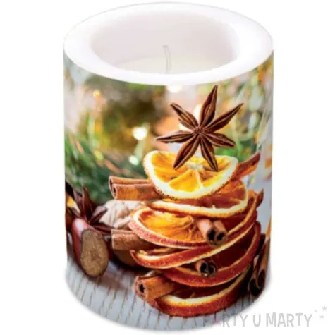 swieca lampion swiateczne owoce paw 10x11 cm