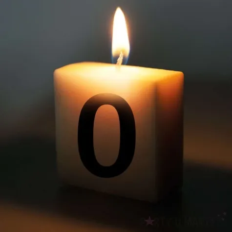 swieca literki i znaki cyfra 0 bialy pd party 40x20 mm