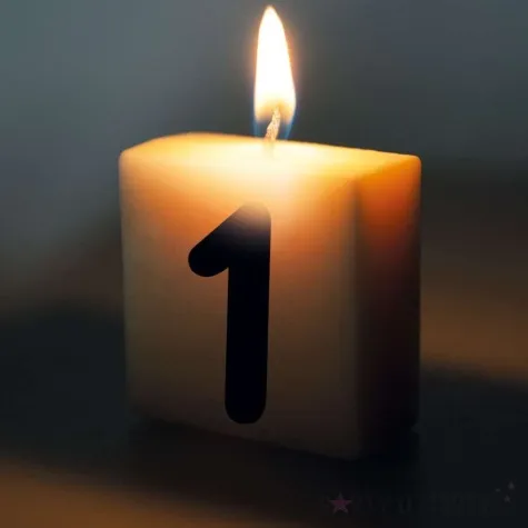 swieca literki i znaki cyfra 1 bialy pd party 40x20 mm