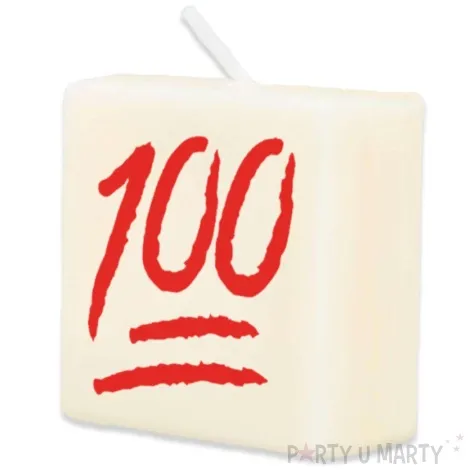 swieca literki i znaki cyfra 100 bialy pd party 40x20 mm