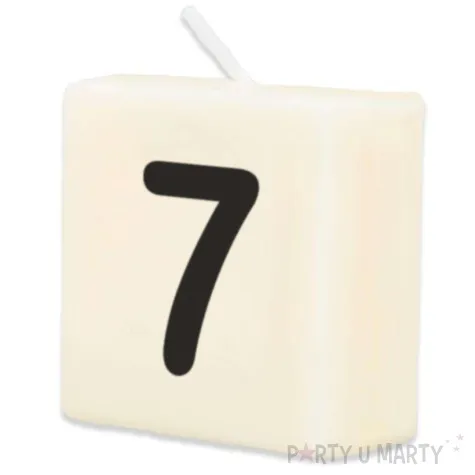 swieca literki i znaki cyfra 7 bialy pd party 40x20 mm