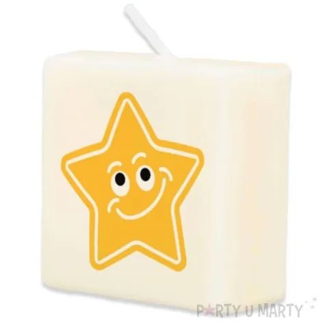 swieca literki i znaki gwiazdka z usmiechem bialy pd party 40x20 mm