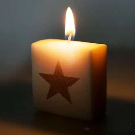 swieca literki i znaki gwiazdka zlota bialy pd party 40x20 mm