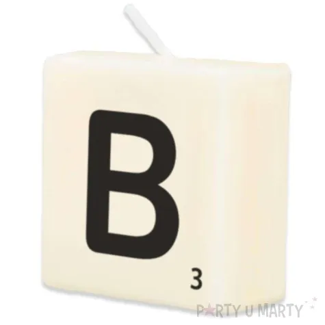 swieca literki i znaki litera b bialy pd party 40x20 mm
