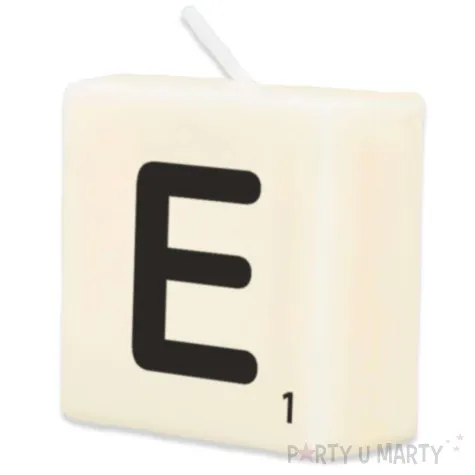 swieca literki i znaki litera e bialy pd party 40x20 mm