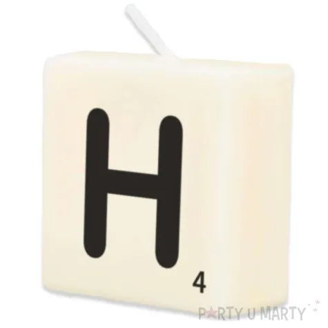 swieca literki i znaki litera h bialy pd party 40x20 mm