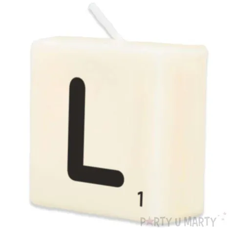swieca literki i znaki litera l bialy pd party 40x20 mm