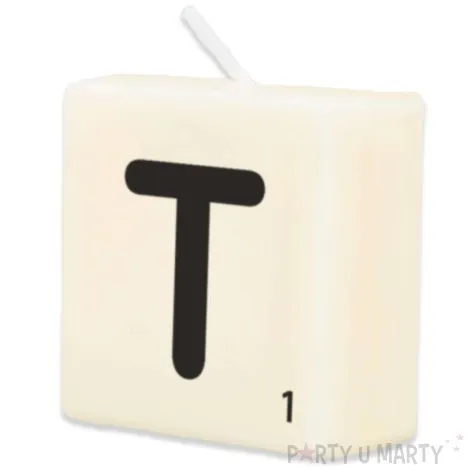 swieca literki i znaki litera t bialy pd party 40x20 mm