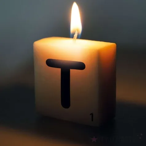 swieca literki i znaki litera t bialy pd party 40x20 mm