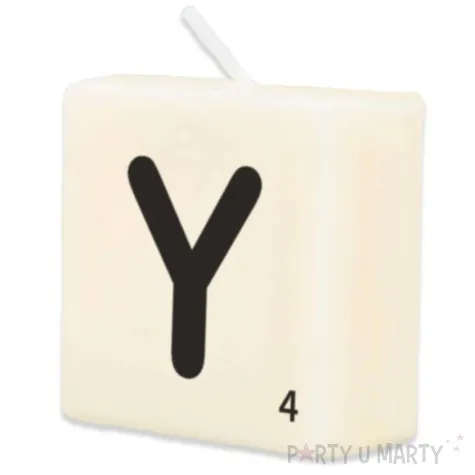 swieca literki i znaki litera y bialy pd party 40x20 mm