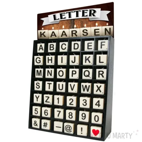 swieca literki i znaki wykrzyknik bialy pd party 40x20 mm