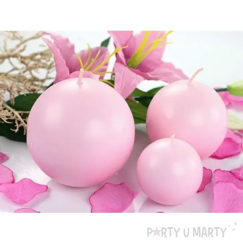 swieca matowa kula rozowy jasny partydeco 8cm 6szt