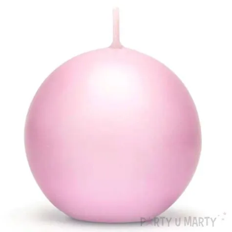 swieca matowa kula rozowy jasny partydeco 8cm 6szt