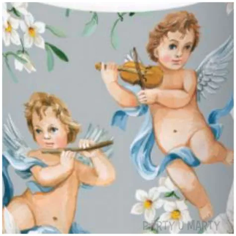 swieca pienkowa anioly w kwiatach srebrna paw 120 100mm