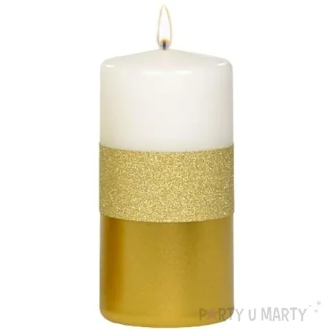 swieca pienkowa blyszczacy metalik bialo zlota adpal 120 58 mm