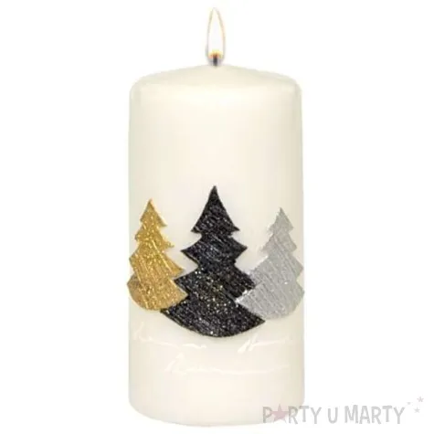 swieca pienkowa choinki biala adpal 120 58 mm