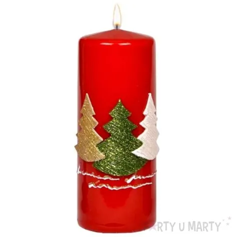 swieca pienkowa choinki czerwona adpal 150 58 mm