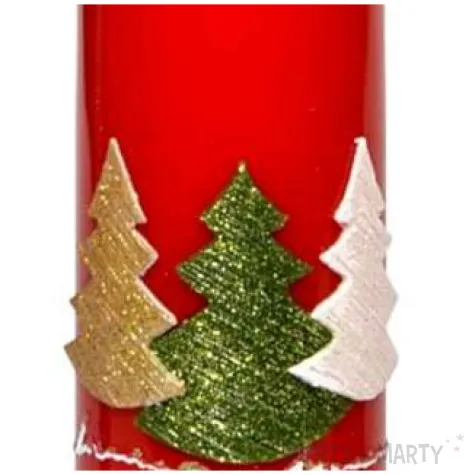 swieca pienkowa choinki czerwona adpal 150 58 mm