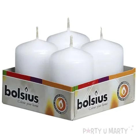 swieca pienkowa classic biala bolsius 60 40mm 4 szt