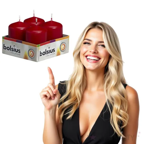 swieca pienkowa classic bordowa bolsius 60 40mm 4 szt