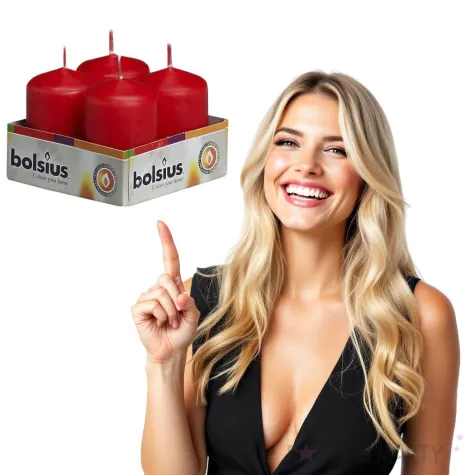 swieca pienkowa classic czerwona bolsius 60 40mm 4 szt