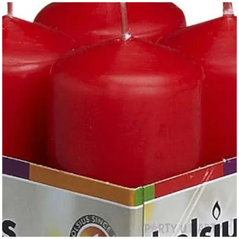 swieca pienkowa classic czerwona bolsius 60 40mm 4 szt