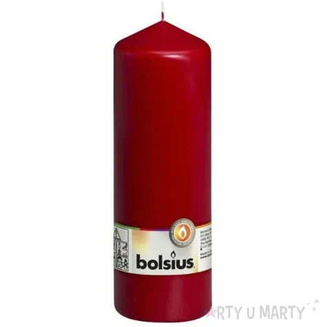 swieca pienkowa classic long bordowa bolsius 200 68mm