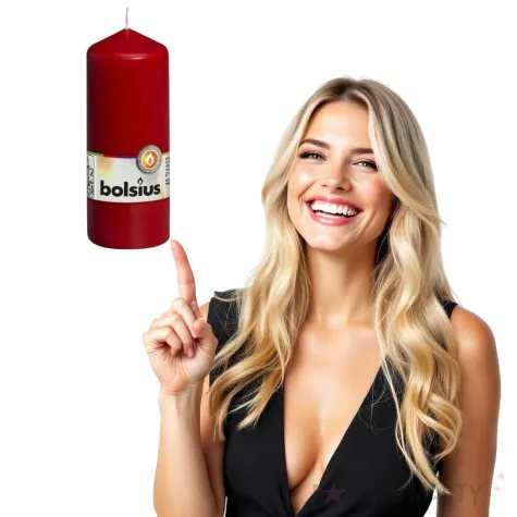 swieca pienkowa classic long czerwona bolsius 150 58mm