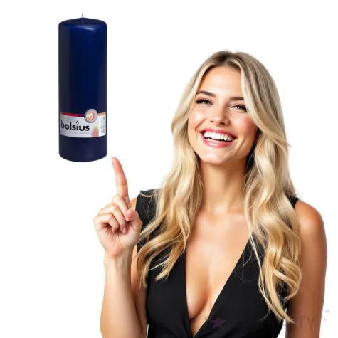 swieca pienkowa classic long granatowa bolsius 200 68mm