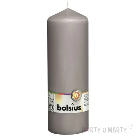 swieca pienkowa classic long szara ciepla bolsius 200 68mm
